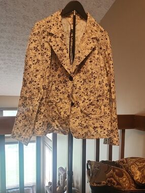 Talbots Blazer with Black Floral Print